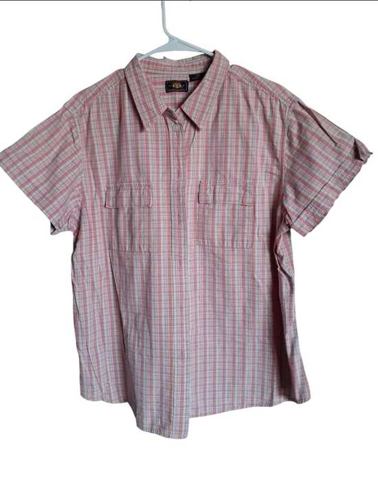 Route 66 Other - Route 66 Women's Short Sleeve Plaid Button-Down Shirt - Pink/White - 18 W